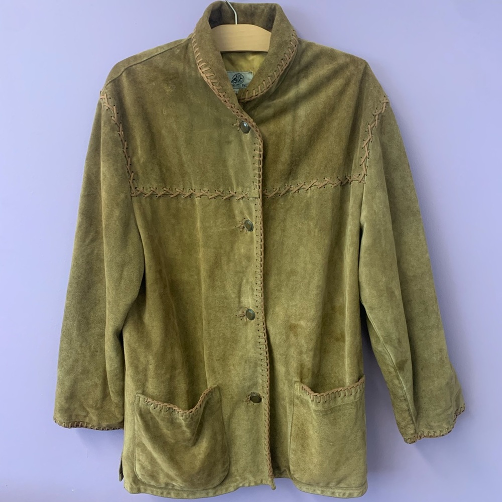 Khaki/olive Italian leather jacket
